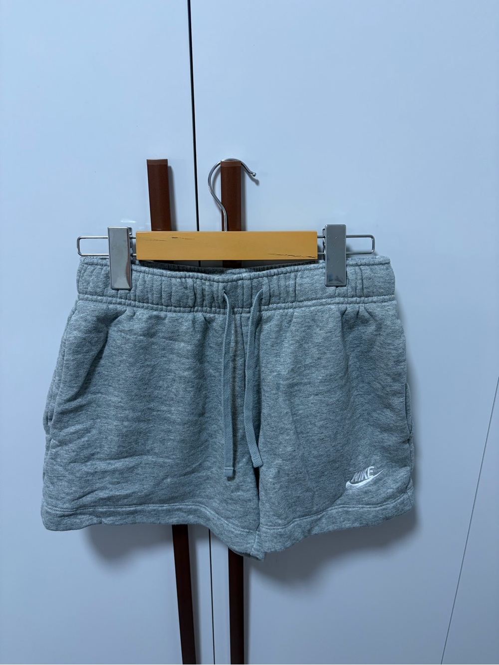 Nike Women's Light Gray Fleece Athletic Shorts